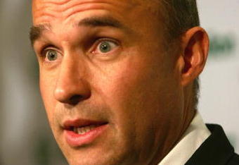PITTSBURGH - OCTOBER 05:  Jim Balsillie Chairman and Co-CEO of Research In Motion and new owner of the Pittsburgh Penguins speaks in a press conference announcing the  purchase of the team after the first period at Mellon Arena on October 5, 2006 in Pittsburgh, Pennsylvania.  (Photo by Harry How/Getty Images)