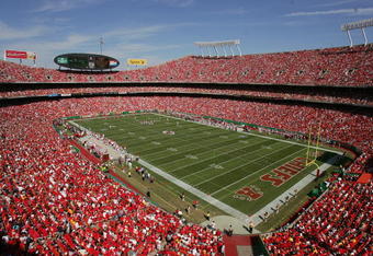 KANSAS CITY, MO - OCTOBER 1:  Arrowhead Stadium is shown during the San Francisco 49ers game against the Kansas City Chiefs at Arrowhead Stadium on October 1, 2006 in Kansas City, Missouri. The Chiefs defeated the Niners 41-0.  (Photo by Doug Pensinger/Getty Images)