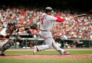 SAN FRANCISCO - MAY 31:  Albert Pujols #5 of the St. Louis Cardinals bats against the San Francisco Giants at AT&T Park on May 31, 2009 in San Francisco, California.  (Photo by Ezra Shaw/Getty Images)