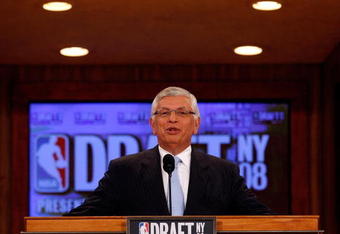 NEW YORK - JUNE 26: NBA Commissioner David Stern speaks during the 2008 NBA Draft at the Wamu Theatre at Madison Square Garden June 26, 2008 in New York City. NOTE TO USER: User expressly acknowledges and agrees that, by downloading and or using this photograph, User is consenting to the terms and conditions of the Getty Images License Agreement.  (Photo by Nick Laham/Getty Images)