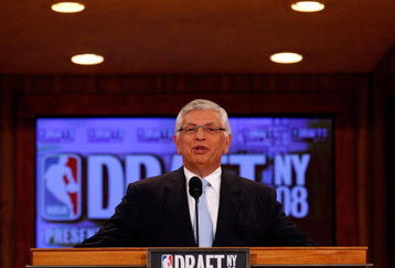NEW YORK - JUNE 26: NBA Commissioner David Stern speaks during the 2008 NBA Draft at the Wamu Theatre at Madison Square Garden June 26, 2008 in New York City. NOTE TO USER: User expressly acknowledges and agrees that, by downloading and or using this photograph, User is consenting to the terms and conditions of the Getty Images License Agreement.  (Photo by Nick Laham/Getty Images)