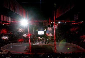 DETROIT - JUNE 06:  A general view before the Pittsburgh Penguins face the Detroit Red Wings during Game Five of the 2009 NHL Stanley Cup Finals at Joe Louis Arena on June 6, 2009 in Detroit, Michigan.  (Photo by Jim McIsaac/Getty Images)