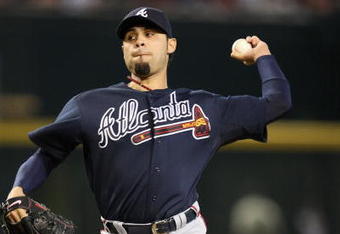 PHOENIX - MAY 30:  Relief pitcher Mike Gonzalez #51 of the Atlanta Braves pitches against the Arizona Diamondbacks during the major league baseball game at Chase Field on May 30, 2009 in Phoenix, Arizona. The Diamondbacks defeated the Braves 3-2.  (Photo by Christian Petersen/Getty Images)