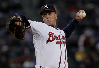 ATLANTA - MARCH 31: Pitcher Tom Glavine #47 of the Atlanta Braves throws a pitch during the game against the Pittsburgh Pirates at Turner Field March 31, 2008 in Atlanta, Georgia.  (Photo by Mike Zarrilli/Getty Images)