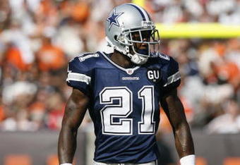 CLEVELAND - SEPTEMBER 7:  Adam Jones #21 of the Dallas Cowboys looks on during the game against the Cleveland Browns at Cleveland Browns Stadium on September 7, 2008 in Cleveland, Ohio.  (Photo by Kevin C. Cox/Getty Images)
