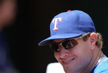 OAKLAND, CA - MAY 07: Josh Hamilton #32 of the Texas Rangers looks on against the Oakland Athletics during a Major League Baseball game on May 7, 2009 at the Oakland Coliseum in Oakland, California. (Photo by Jed Jacobsohn/Getty Images)