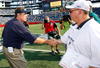 FOXBORO, MA - SEPTEMBER 21: Coach Bill Belichick of the New england Patriots shakes hands with coach Tony Sparano of the Miami Dolphins after a 38-13 Dolphin win at Gillette Stadium on September 21, 2008 in Foxboro, Massachusetts. (Photo by Jim Rogash/Getty Images)