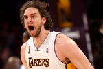 LOS ANGELES, CA - JUNE 07:  Pau Gasol #16 of the Los Angeles Lakers reacts in the fourth quarter against the Orlando Magic in Game Two of the 2009 NBA Finals at Staples Center on June 7, 2009 in Los Angeles, California. NOTE TO USER: User expressly acknowledges and agrees that, by downloading and or using this photograph, User is consenting to the terms and conditions of the Getty Images License Agreement.  (Photo by Stephen Dunn/Getty Images)