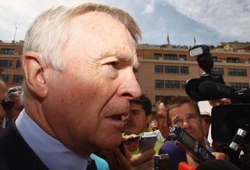 MONTE CARLO, MONACO - MAY 24:  FIA President Max Mosley is surrounded by the media as he arrives in the paddock before the Monaco Formula One Grand Prix at the Monte Carlo Circuit on May 24, 2009 in Monte Carlo, Monaco.  (Photo by Paul Gilham/Getty Images)