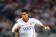 ROME, ITALY - MAY 27:  Cristiano Ronaldo of Manchester United in action during the UEFA Champions League Final match between Barcelona and Manchester United at the Stadio Olimpico on May 27, 2009 in Rome, Italy.  (Photo by Claudio Villa/Getty Images)