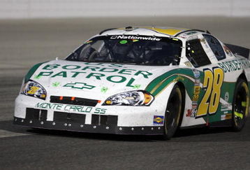 WEST ALLIS, WI - JUNE 21:   Kenny Wallace drives the #28 US Border Patrol Chevrolet on the track during the NASCAR Nationwide Series Camping World RV Rental 250 at the Milwaukee Mile race track on June 21, 2008, in West Allis, Wisconsin.   (Photo by John Sommers II/Getty Images)