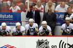 DETROIT - JUNE 06: The Pittsburgh Penguins look on against the Detroit Red Wings during Game Five of the 2009 NHL Stanley Cup Finals on June 9, 2009 at Joe Louis Arena in Detroit, Michigan.  (Photo by Jim McIsaac/Getty Images)