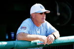 OMAHA, NE - JUNE 25:  Head coach Mike Fox of the North Carolina Tar Heels looks on against the Oregon State Beavers during game two of the NCAA College World Series Baseball Championship at Rosenblatt Stadium on June 25, 2006 in Omaha, Nebraska.  The Beavers defeated the Tar Heels 11-7.  (Photo by Doug Pensinger/Getty Images)  