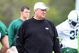 FLORHAM PARK, NJ - MAY 02:  Head coach Rex Ryan of the New York Jets walks on the field during minicamp on May 2, 2009 at the Atlantic Health Jets Training Center in Florham Park, New Jersey.  (Photo by Jim McIsaac/Getty Images)
