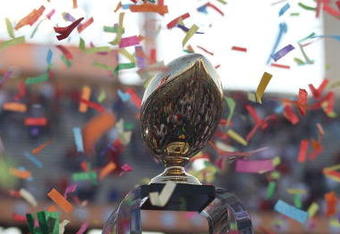 DALLAS - JANUARY 02:  The Field Scovell trophy after the AT&T Cotton Bowl on January 2, 2009 at the Cotton Bowl in Dallas, Texas.  (Photo by Ronald Martinez/Getty Images)