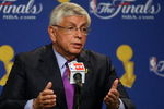 LOS ANGELES, CA - JUNE 04:  NBA Commissioner David Stern speaks to the media before the start of Game One of the 2009 NBA Finals between the Los Angeles Lakers and the Orlando Magic at Staples Center on June 4, 2009 in Los Angeles, California. NOTE TO USER: User expressly acknowledges and agrees that, by downloading and or using this photograph, User is consenting to the terms and conditions of the Getty Images License Agreement.  (Photo by Stephen Dunn/Getty Images)