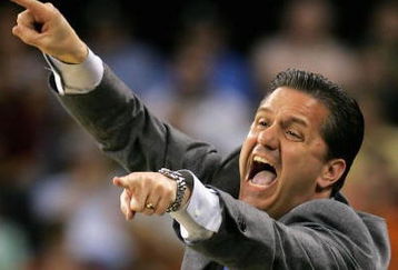 HOUSTON - MARCH 28:  Head coach John Calipari of the Memphis Tigers reacts during the third round game of the South Regional against the Michigan St. Spartans as part of 2008 NCAA Men's Basketball Tournament at Reliant Stadium on March 28, 2008 in Houston, Texas.  (Photo by Ronald Martinez/Getty Images)