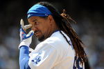 LOS ANGELES, CA - APRIL 19:  Manny Ramirez #99 of the Los Angeles Dodgers on base against the Colorado Rockies during the game at Dodger Stadium on April 19, 2009 in Los Angeles, California.  (Photo by Harry How/Getty Images)