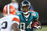 JACKSONVILLE, FL - OCTOBER 26:  Troy Williamson #84 of the Jacksonville Jaguars runs for yardage in a game against the Cleveland Browns at Jacksonville Muncipal Stadium on October 26, 2008 in Jacksonville, Florida.  (Photo by Sam Greenwood/Getty Images)