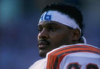 1990:  Running back Ickey Woods of the Cincinnati Bengals looks on during a game. Mandatory Credit: Mike Powell  /Allsport
