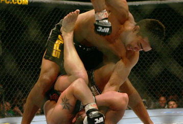 MANCHESTER, UNITED KINGDOM - APRIL 21: Lyoto Machida of Brazil and David Heath of England in action during a Welterweight bout of the Ultimate Fighting Championship at the Manchester Evening News Arena on April 21, 2007 in Manchester, England. (Photo by Gary M. Prior/Getty Images).
