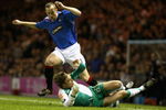 GLASGOW, UNITED KINGDOM - MARCH 06:  Charlie Adam of Rangers tackles Fritz Clemens of Werder Bremen during the UEFA Cup round of 16, first leg match at Ibrox Stadium March 6, 2008 in Glasgow,Scotland.  (Photo by Jeff J Mitchell/Getty Images)