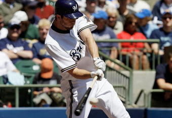 MILWAUKEE - MAY 14: J.J. Hardy #7 of the Milwaukee Brewers hits the ball against the Florida Marlins on May 14, 2009 at Miller Park in Milwaukee, Wisconsin. The Brewers defeated the Marlins 5-3. (Photo by Jonathan Daniel/Getty Images)