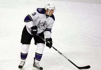 CHICAGO - MARCH 01: Jack Johnson #3 of the Los Angeles Kings skates up the ice against the Chicago Blackhawks on March 1, 2009 at the United Center in Chicago, Illinois. Te Blackhawks defeated the Kings 4-2. (Photo by Jonathan Daniel/Getty Images)