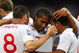 LONDON, ENGLAND - JUNE 10:  Frank Lampard of England is congratulated by team mates Glen Johnson (C) and Theo Walcott (R) after he scores the second goal of the game during the FIFA 2010 World Cup Group 6 Qualifying match between England and Andorra at Wembley Stadium on June 10, 2009 in London, England.  (Photo by Mark Thompson/Getty Images)