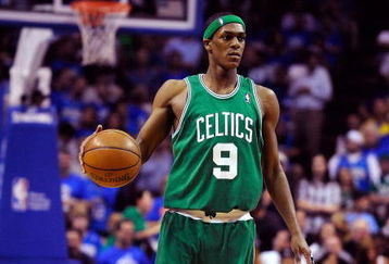 ORLANDO, FL - MAY 14:  Rajon Rondo #9 of the Boston Celtics sets up the offense in Game Six of the Eastern Conference Semifinals during the 2009 NBA Playoffs against the Orlando Magic at Amway Arena on May 14, 2009 in Orlando, Florida.  NOTE TO USER: User expressly acknowledges and agrees that, by downloading and/or using this Photograph, user is consenting to the terms and conditions of the Getty Images License Agreement.  (Photo by Sam Greenwood/Getty Images)