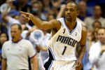ORLANDO, FL - JUNE 09:  Rafer Alston #1 of the Orlando Magic reacts in the third quarter in Game Three of the 2009 NBA Finals against the Los Angeles Lakers on June 9, 2009 at Amway Arena in Orlando, Florida.  NOTE TO USER:  User expressly acknowledges and agrees that, by downloading and or using this photograph, User is consenting to the terms and conditions of the Getty Images License Agreement.  (Photo by Chris Graythen/Getty Images)