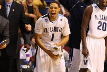 PHILADELPHIA - MARCH 21:  Scottie Reynolds #1 and Shane Clark #20 of the Villanova Wildcats cheer from the bench during the game against the UCLA Bruins during the second round of the NCAA Division I Men's Basketball Tournament at the Wachovia Center on March 21, 2009 in Philadelphia, Pennsylvania.  (Photo by Jim McIsaac/Getty Images)