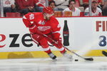 DETROIT - JUNE 6:  Henrik Zetterberg #40 of the Detroit Red Wings skates with the puck against the Pittsburgh Penguins during Game Five of the 2009 NHL Stanley Cup Finals at Joe Louis Arena on June 6, 2009 in Detroit, Michigan. (Photo by: Bruce Bennett/Getty Images)