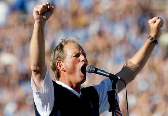 PASADENA, CA - OCTOBER 18:  Head coach Rick Neuheisel of the UCLA Bruins celebrates following their victory over the Stanford Cardinal on October 18, 2008 at the Rose Bowl in Pasadena, California.  UCLA won 23-20.  (Photo by Harry How/Getty Images)