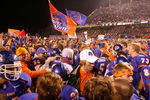 BOISE, ID - NOVEMBER 28: Boise State Broncos fans storm the field to celebrate their undefeated season and WAC championship after their game against the Fresno State Bulldogs on November 28, 2008 at Bronco Stadium in Boise, Idaho.  (Photo by Otto Kitsinger III/Getty Images)