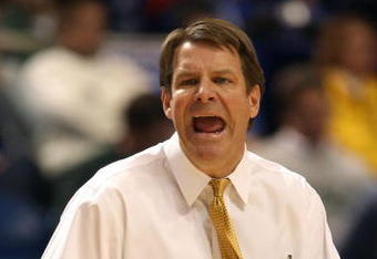 MINNEAPOLIS - MARCH 20:  Head coach Tim Floyd of the USC Trojans reacts as he coaches against the Boston College Eagles during the first round of the NCAA Division I Men's Basketball Tournament at the Hubert H. Humphrey Metrodome on March 20, 2009 in Minneapolis, Minnesota.  (Photo by Jonathan Daniel/Getty Images)