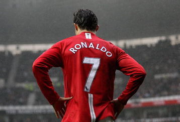 DERBY, UNITED KINGDOM - MARCH 15:  Christano Ronaldo of Manchester during the Barclays Premier League match between Derby County and Manchester United at Pride Park on March 15, 2008 in Derby, England.  (Photo by Ross Kinnaird/Getty Images)
