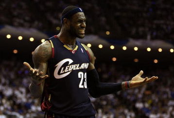 ORLANDO, FL - MAY 30:  LeBron James #23 of the Cleveland Cavaliers reacts after a play against the Orlando Magic in Game Six of the Eastern Conference Finals during the 2009 Playoffs at Amway Arena on May 30, 2009 in Orlando, Florida. NOTE TO USER: User expressly acknowledges and agrees that, by downloading and or using this photograph, User is consenting to the terms and conditions of the Getty Images License Agreement  (Photo by Elsa/Getty Images)