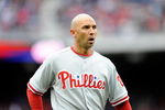 WASHINGTON - APRIL 13:  Raul Ibanez #29 of the Philadelphia Phillies walks to the dugout during the game against the Washington Nationals at Nationals Park on April 13, 2009 in Washington, DC.  (Photo by Greg Fiume/Getty Images)