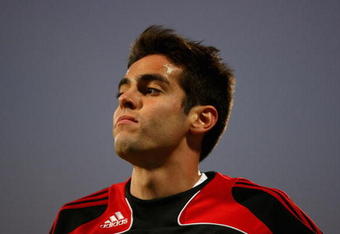 DUBAI, UNITED ARAB EMIRATES - JANUARY 03:  Kaka of AC Milan in action during a training session at the AC Milan Winter Training Camp at the Al Nasr Sports Club on January 3, 2009 in Dubai, United Arab Emirates.  (Photo by Ryan Pierse/Getty Images)