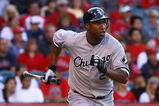 ANAHEIM, CA - MAY 25:  Jermaine Dye #23 of the Chicago White Sox hits a single in the first inning scoring Scott Podsednik against the Los Angeles Angels of Anaheim at Angel Stadium on May 25, 2009 in Anaheim, California.  (Photo by Jeff Gross/Getty Images)