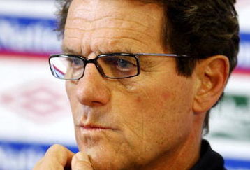 LONDON COLNEY, ENGLAND - JUNE 09:  Fabio Capello Manager of England speaks to the media during an England Press Conference on June 9, 2009 in London Colney, England.  (Photo by Phil Cole/Getty Images)