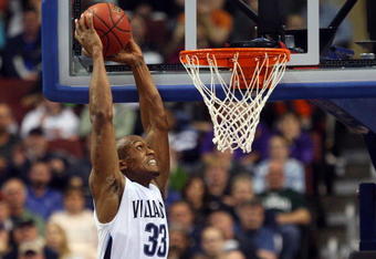 PHILADELPHIA - MARCH 21:  Dante Cunningham #33 of the Villanova Wildcats shoots during the game against the UCLA Bruins during the second round of the NCAA Division I Men's Basketball Tournament at the Wachovia Center on March 21, 2009 in Philadelphia, Pennsylvania.  (Photo by Jim McIsaac/Getty Images)