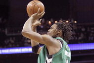 CHARLOTTE, NC - MARCH 16:  Chris Bosh #4 of the Toronto Raptors makes a jumpshot against the Charlotte Bobcats during their game at Time Warner Cable Arena on March 16, 2009 in Charlotte, North Carolina.  NOTE TO USER: User expressly acknowledges and agrees that, by downloading and/or using this Photograph, user is consenting to the terms and conditions of the Getty Images License Agreement. (Photo by: Streeter Lecka/Getty Images)