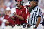 GAINESVILLE, FL - SEPTEMBER 30:  Alabama Crimson head coach Mike Shula shouts instruction against the Florida Gators September 30, 2006 at Ben Hill Griffin Stadium at Florida Field  in Gainsville, Florida.  (Photo by Marc Serota/Getty Images)