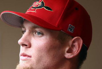 SAN DIEGO, CA- APRIL 3:  Starting Pitcher Stephen Strasburg #37 of the San Diego State Aztecs looks on from the dugout against the UC Davis Aggies during their game on April 3, 2009 at Petco Park in San Diego, California. (Photo by Donald Miralle/Getty Images)