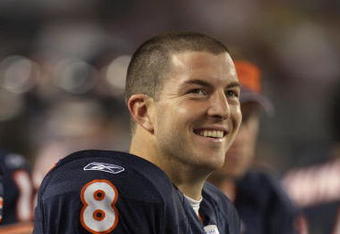 CHICAGO - AUGUST 7:  Rex Grossman #8 of the Chicago Bears looks on during a preseason game against the Kansas City Chiefs on August 7, 2008 at Soldier Field in Chicago, Illinois. (Photo by Jonathan Daniel/Getty Images)