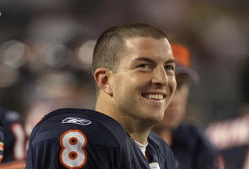 CHICAGO - AUGUST 7:  Rex Grossman #8 of the Chicago Bears looks on during a preseason game against the Kansas City Chiefs on August 7, 2008 at Soldier Field in Chicago, Illinois. (Photo by Jonathan Daniel/Getty Images)