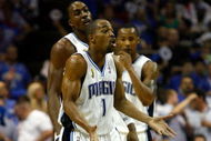 ORLANDO, FL - JUNE 11:  Rafer Alston #1 of the Orlando Magic reacts in the first quarter of Game Four of the 2009 NBA Finals against the Los Angeles Lakers on June 11, 2009 at Amway Arena in Orlando, Florida.  NOTE TO USER:  User expressly acknowledges and agrees that, by downloading and or using this photograph, User is consenting to the terms and conditions of the Getty Images License Agreement.  (Photo by Chris Graythen/Getty Images)