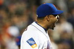 NEW YORK - JUNE 10:  Francisco Rodriguez #75 of the New York Mets reacts after retiring the side against the Philadelphia Phillies during their game on June 10, 2009 at Citi Field in the Flushing neighborhood of the Queens borough of New York City.  (Photo by Al Bello/Getty Images)